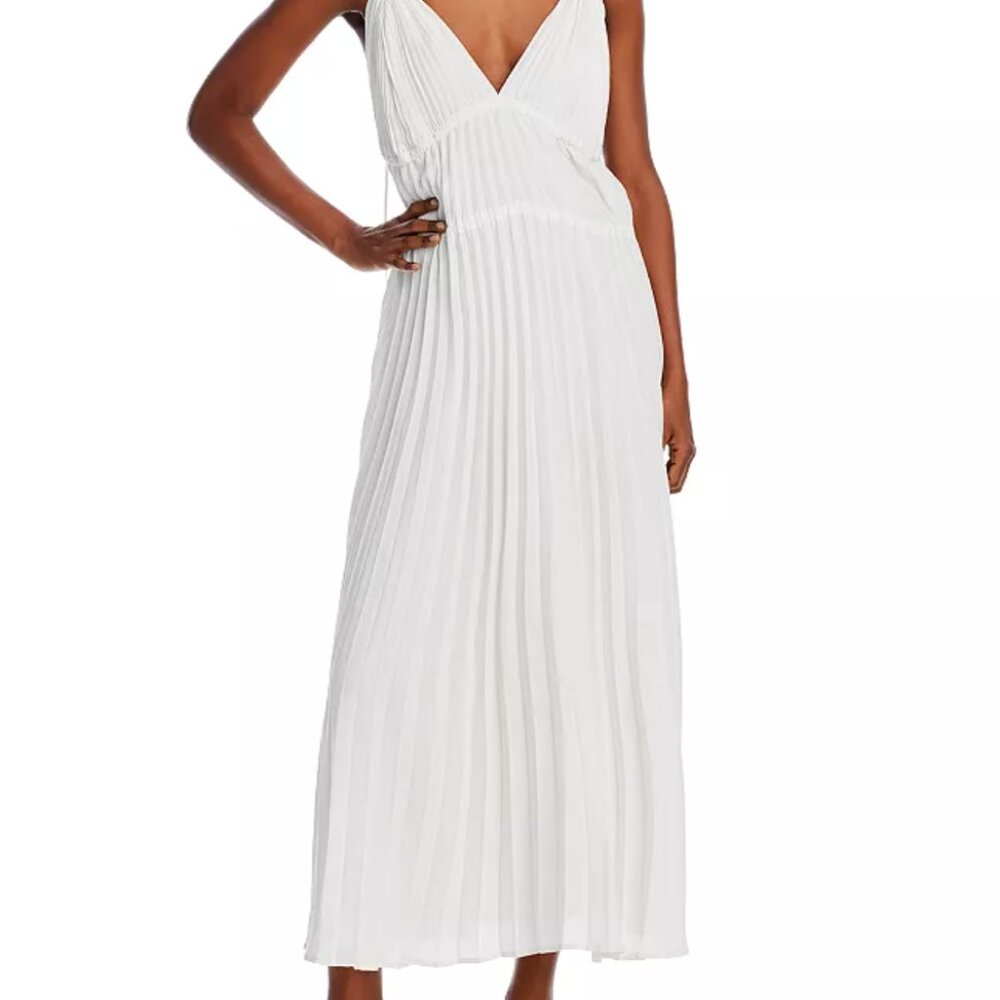Proenza Schouler White Label Broomstick Pleated Tank Dress In Off White